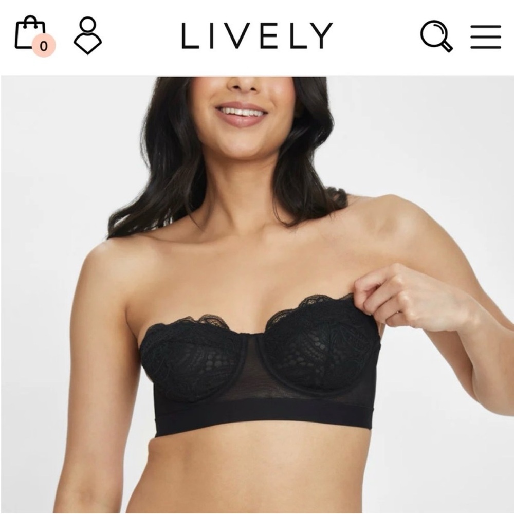 Lively Elegant Black Lace Bandeau